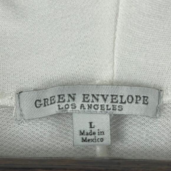 Green Envelope Women's White Cowl Neck Dolman Sleeve Large Top - Picture 3 of 8